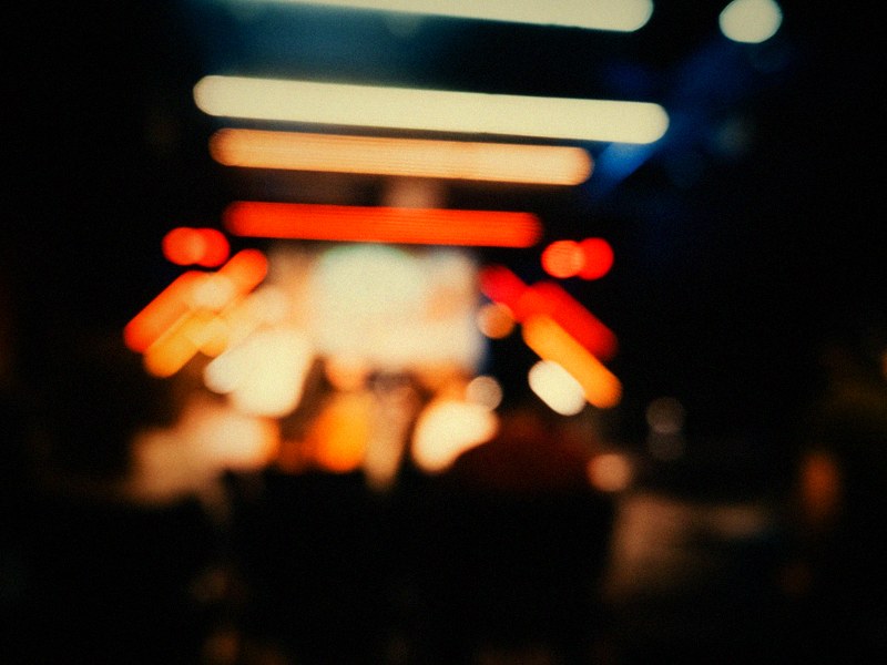 Festival stage at dusk